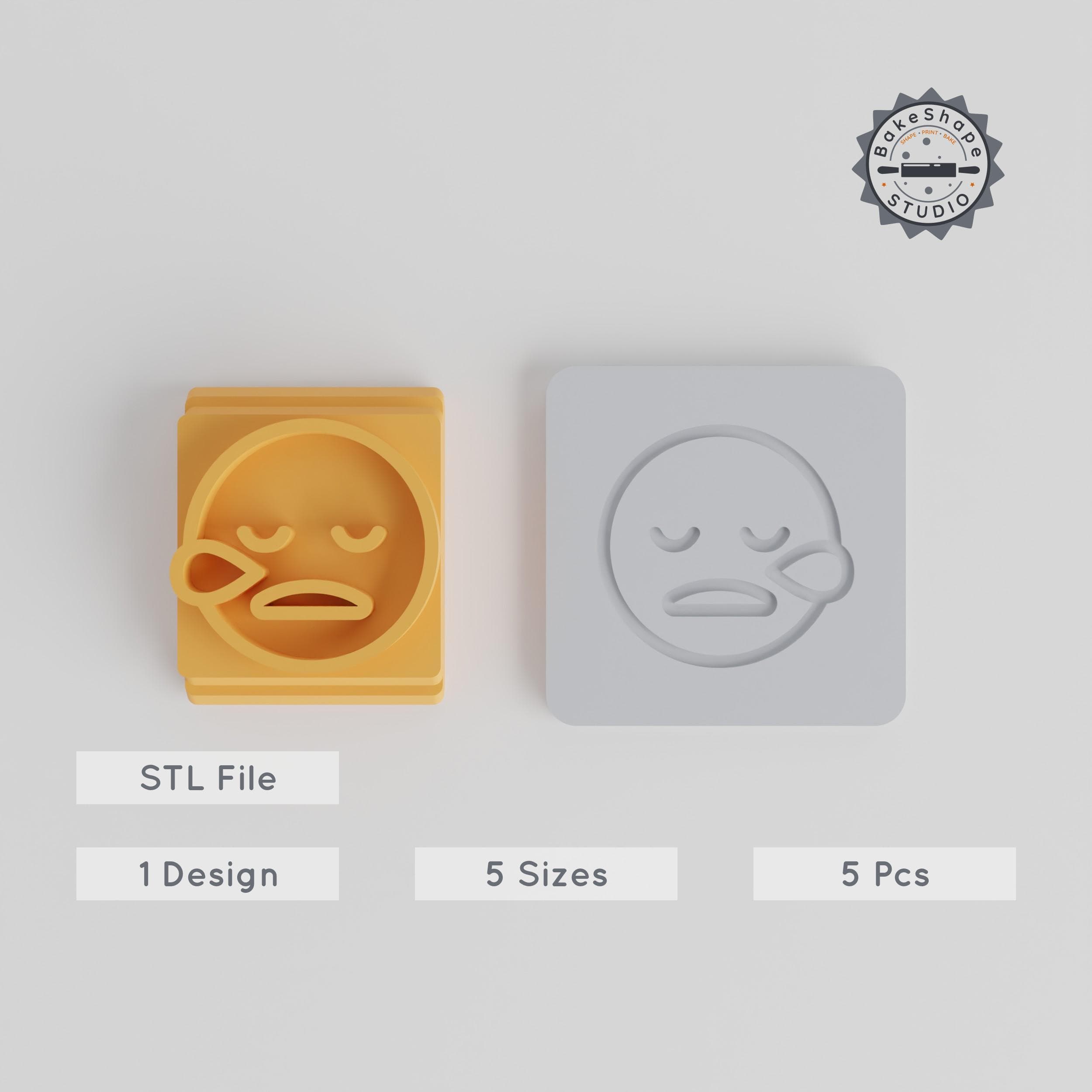 Sleepy Face Stamp Tile Collection, 5 Sizes, Perfect for Clay, Cookies & Fondant PRODUCT_2494 3d model
