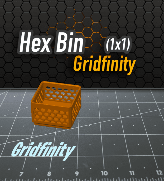 Hex Bin Gridfinity 1x1 3d model