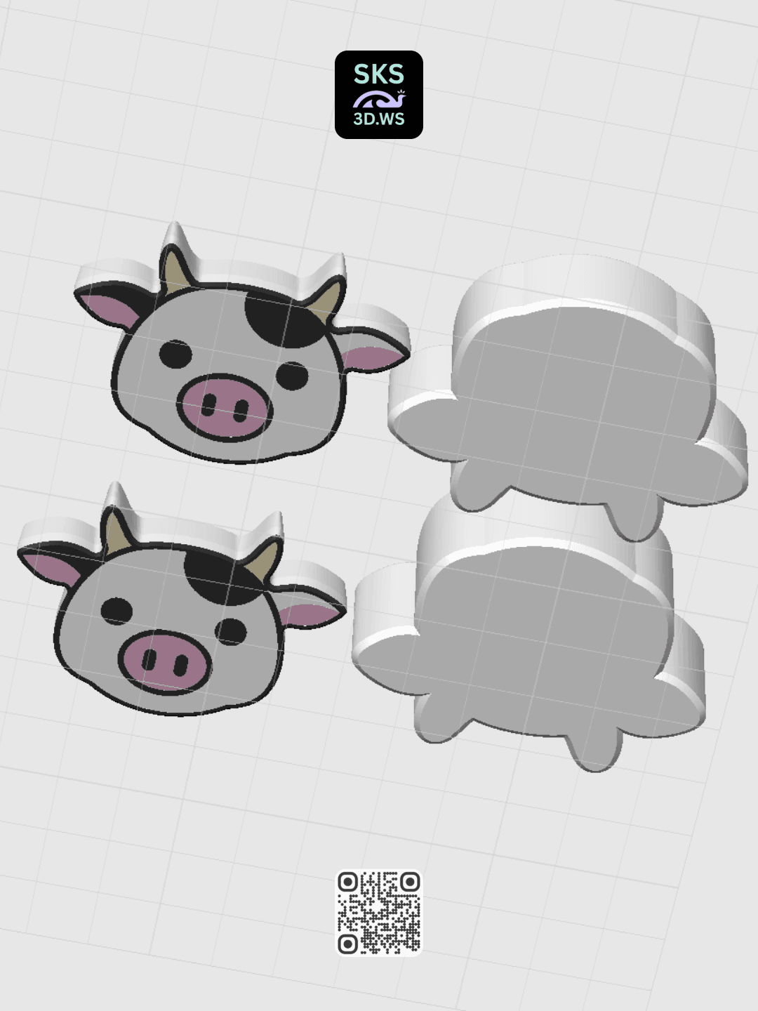 Cow Mechanical Keycap Clicker 3d model