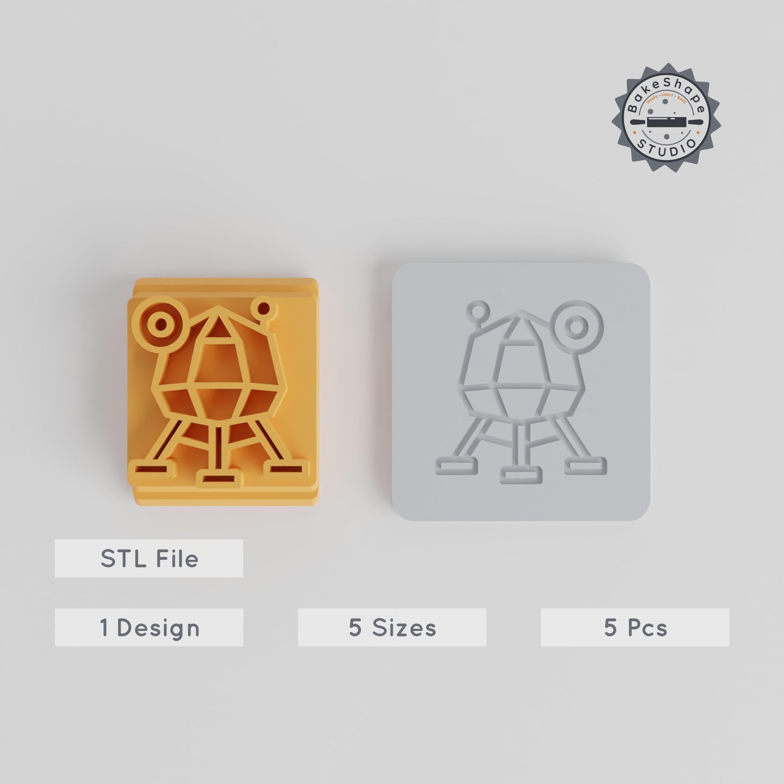 Lunar Module Stamp Tile Set, 5 Sizes, Perfect for Clay, Cookie & Fondant Crafting PRODUCT_1733 3d model