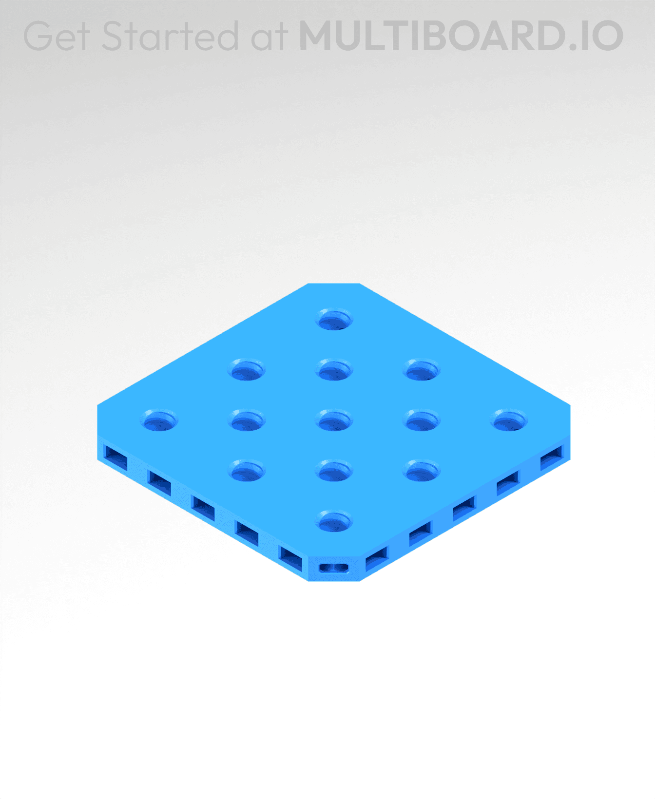 3x3 MU - Small Thread SU - MultiBoard Plate 3d model