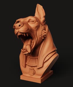 Anubis Egyptian God Bust | Jackal Deity Statue | Ancient Mythology Decor 3d model