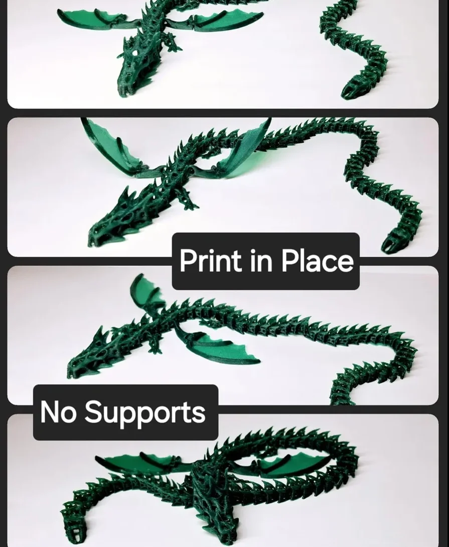 Print in Place Skeleton Wing Dragon 3d model