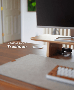 Cable Port Trash Can - For Desk 3d model
