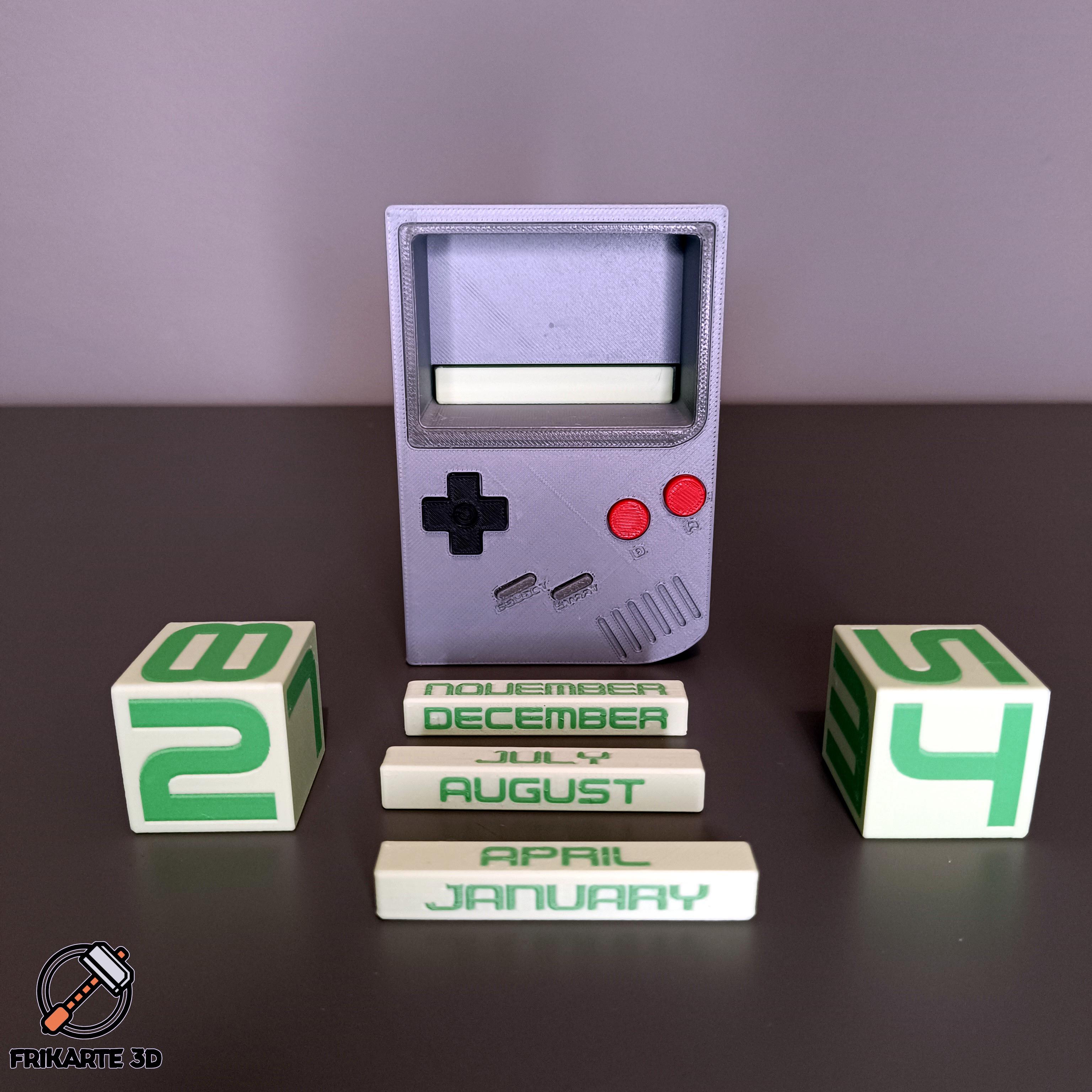 Game Boy Perpetual Calendar Multipart 3d model