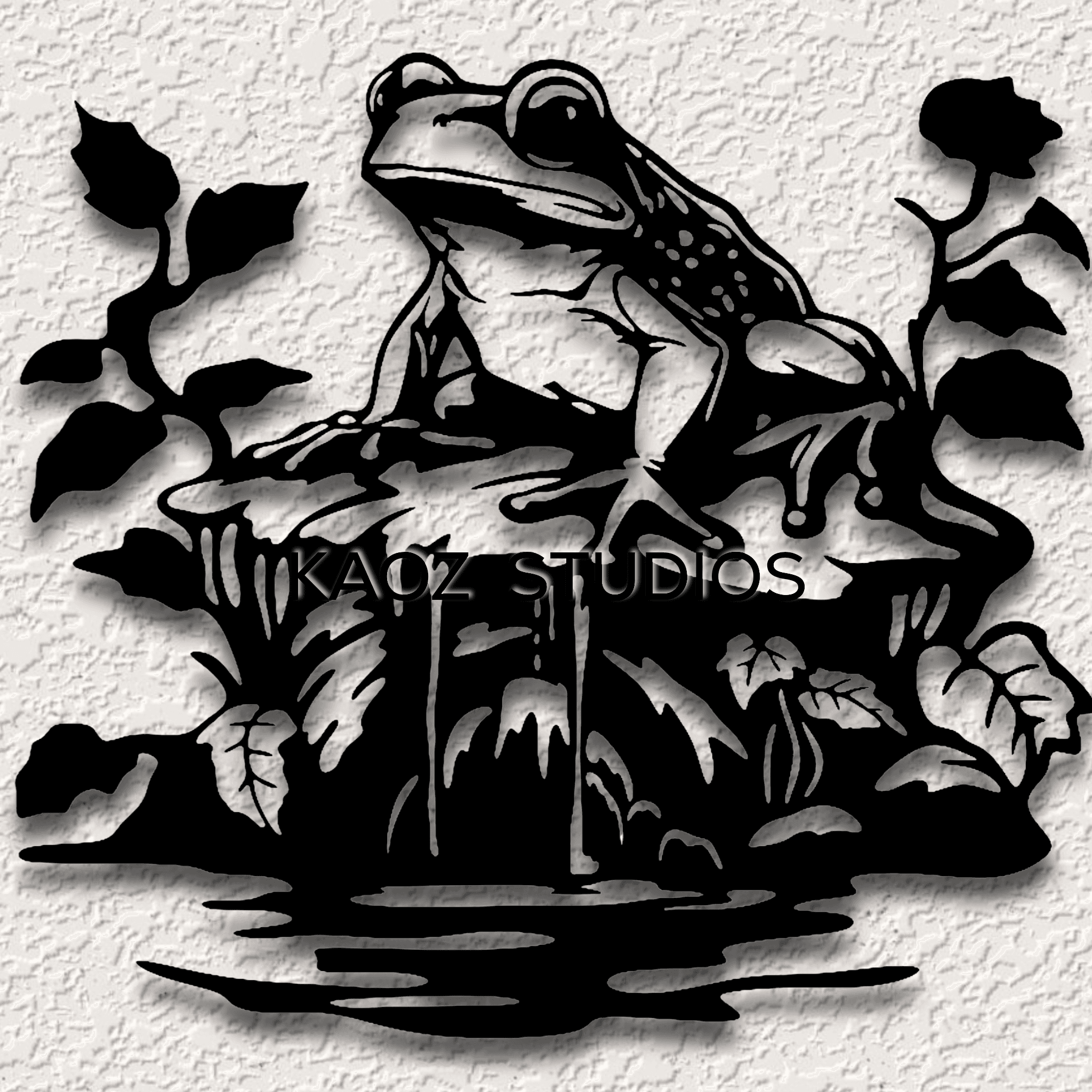 frog wall art frog scenery wall decor pond nature decoration spring 3d model