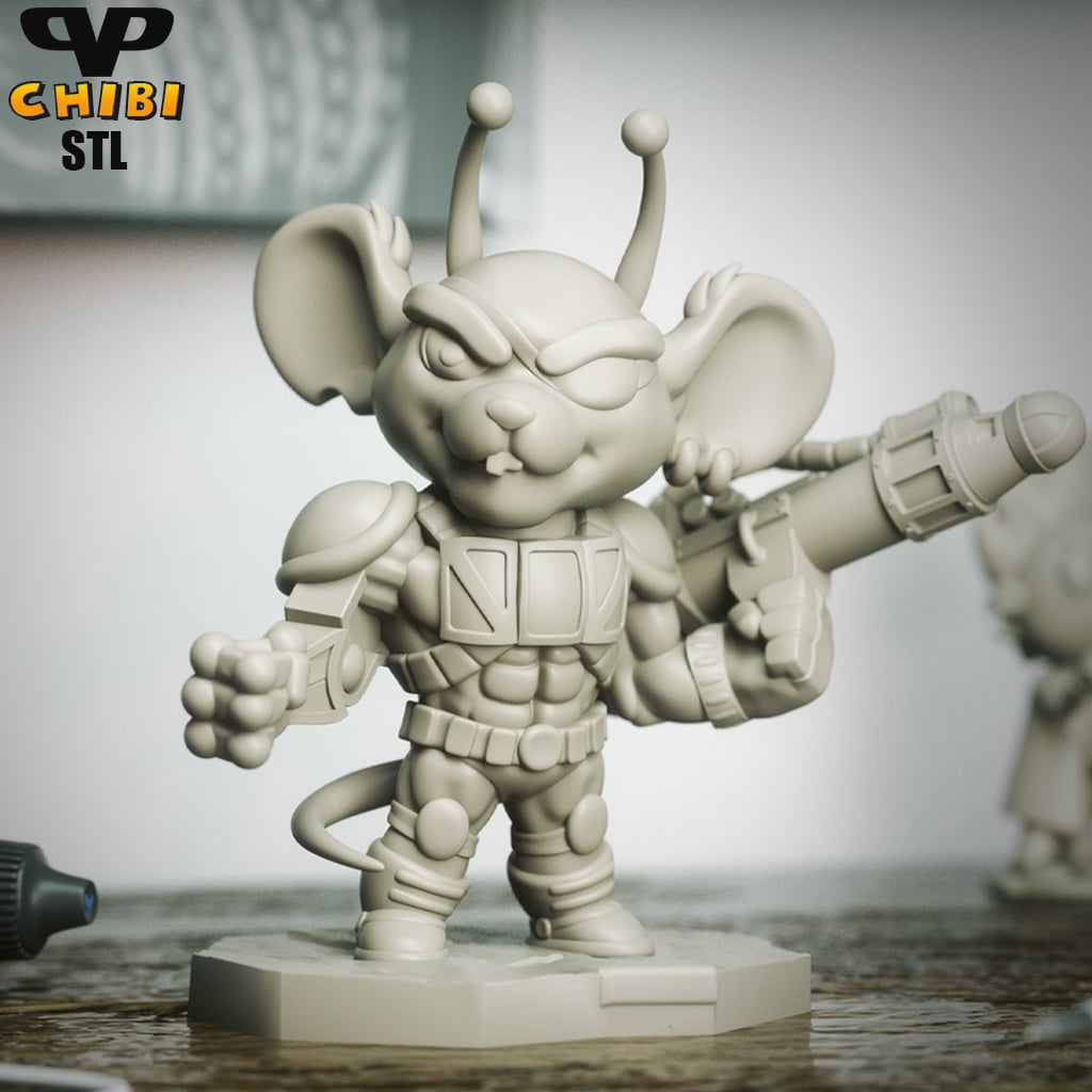 Biker Mice From Mars Modo Chibi STL for 3D Printing ChibiSTL 3DXM 3d model