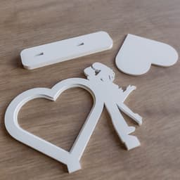 Heart couple frame 3d model