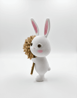 Bloom Bunny - Floral Desk Companion 3d model