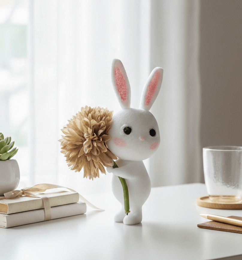 Bloom Bunny - Floral Desk Companion 3d model