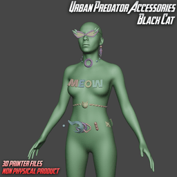 Black Cat Urban Predator Accessories Marvel Rivals 3d model