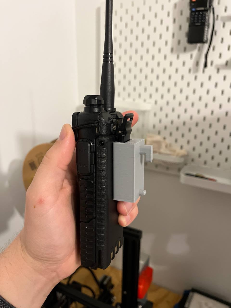 Baofeng UV-5R Ikea peg board mount 3d model