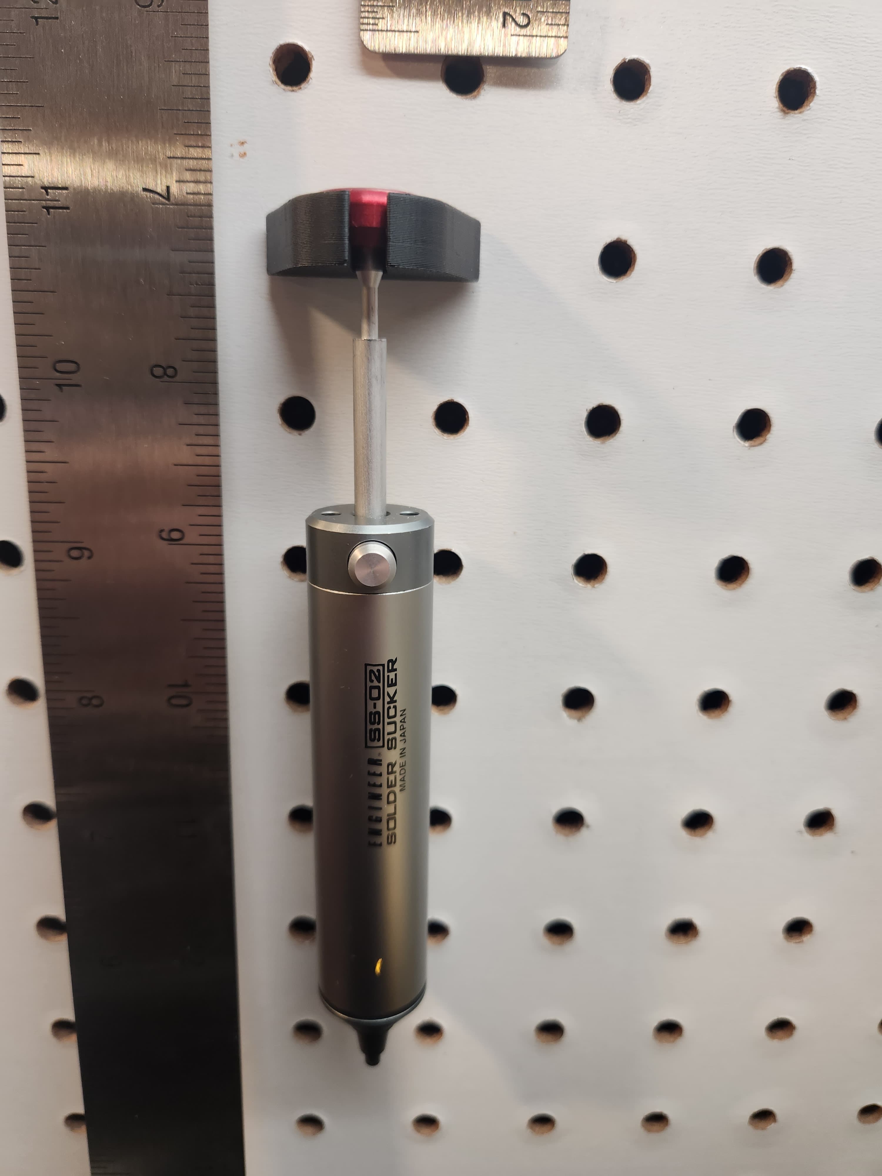Engineers Solder Sucker Pegboard Holder 3d model