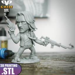 John Wick Chibi STL for 3D Printing ChibiSTL 3DXM 3d model