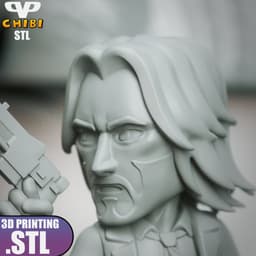 John Wick Chibi STL for 3D Printing ChibiSTL 3DXM 3d model