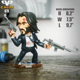 John Wick Chibi STL for 3D Printing ChibiSTL 3DXM 3d model