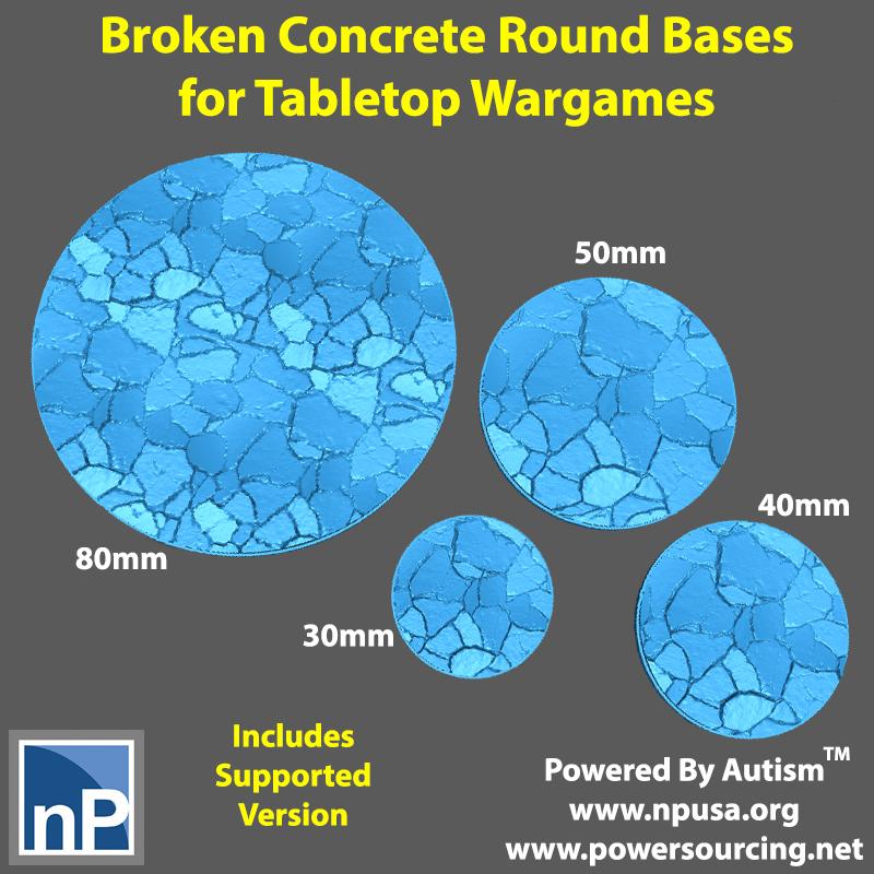 Bases for Wargames - Broken Concrete 3d model