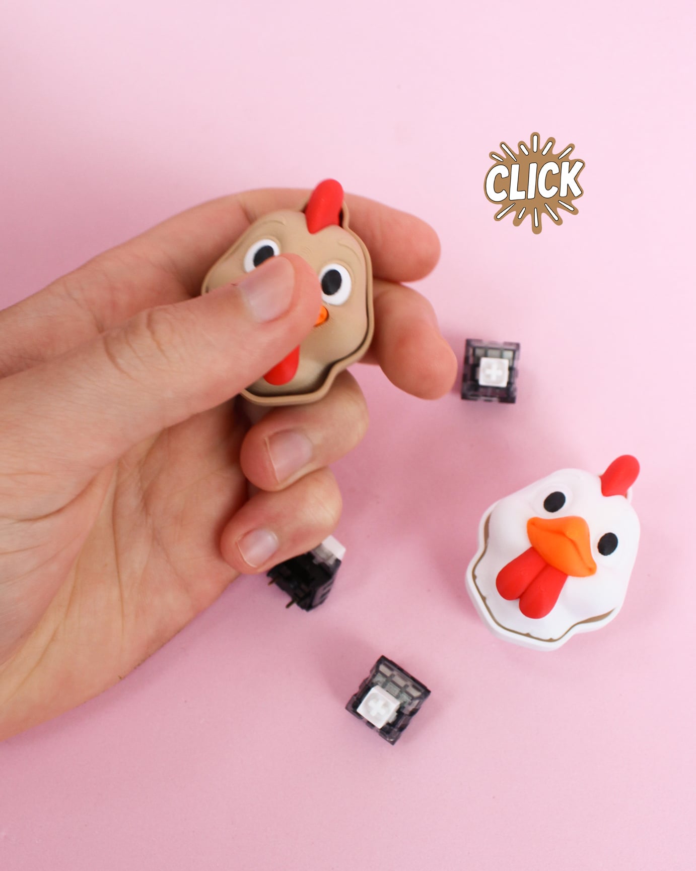 Chicken Clicker Keychain – 3D Fidget Toy 3d model