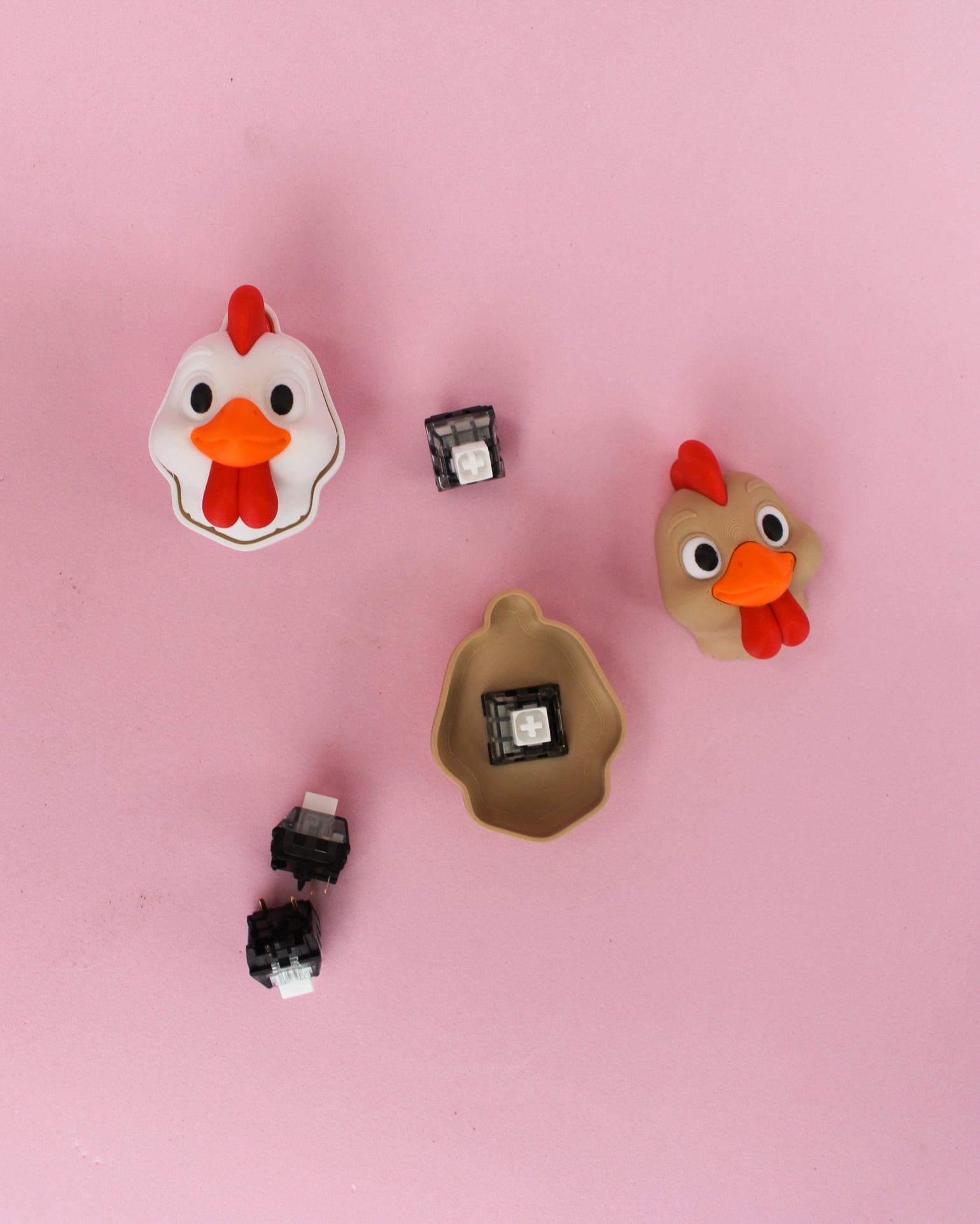 Chicken Clicker Keychain – 3D Fidget Toy 3d model