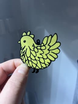 Cute Chicken with hook attachment for Keychains or earrings 3d model