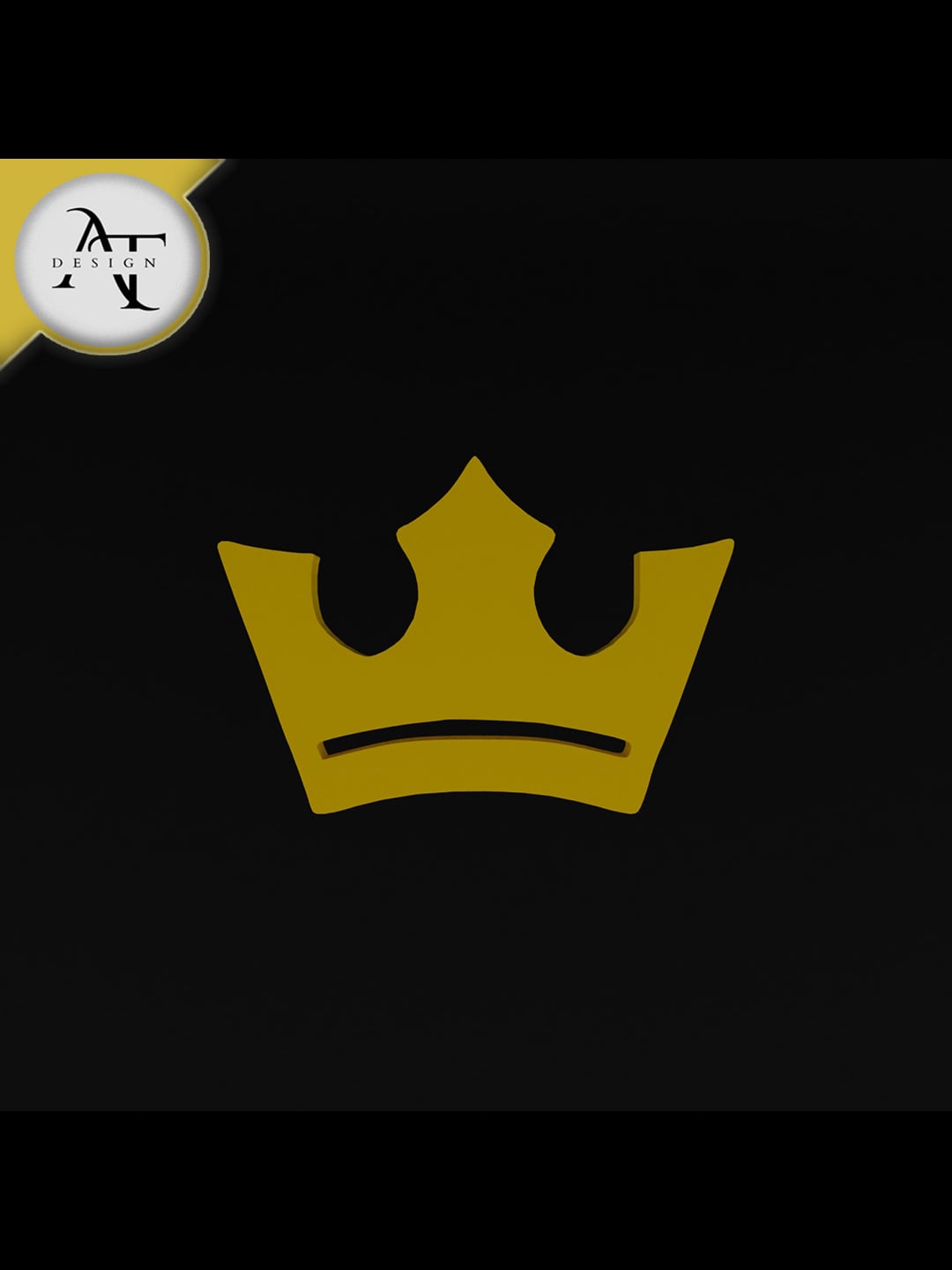 Simple Crown Symbol - 2D Art 3d model