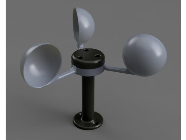 Anemometer - 90 degree support version 3d model