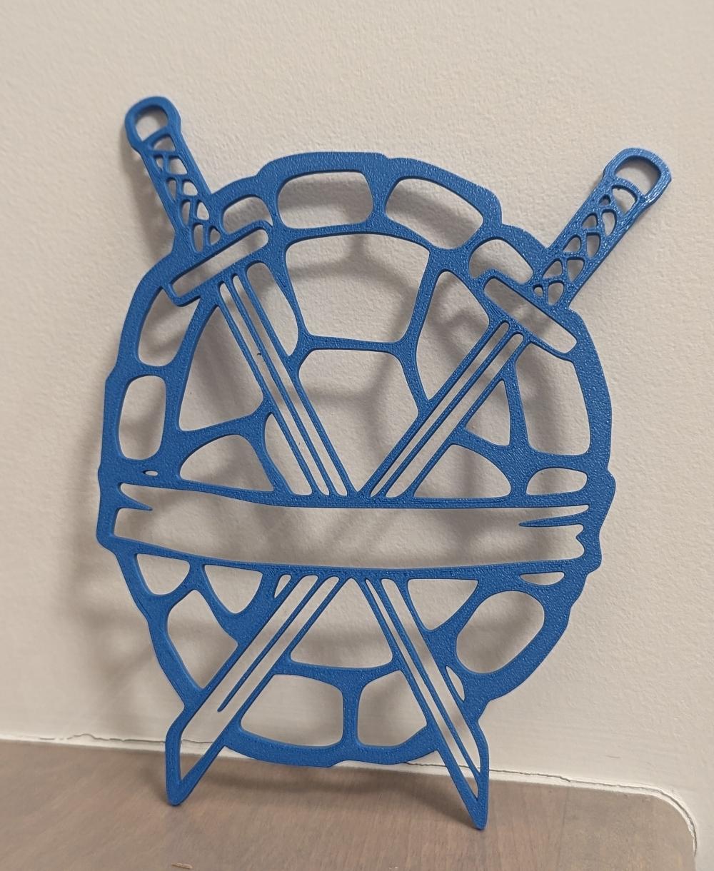 Leonardo  Teenage Mutant Ninja Turtles 2D-Art.3mf - Came out great! A little bit of warping at the handles but it still printed successfully. - 3d model