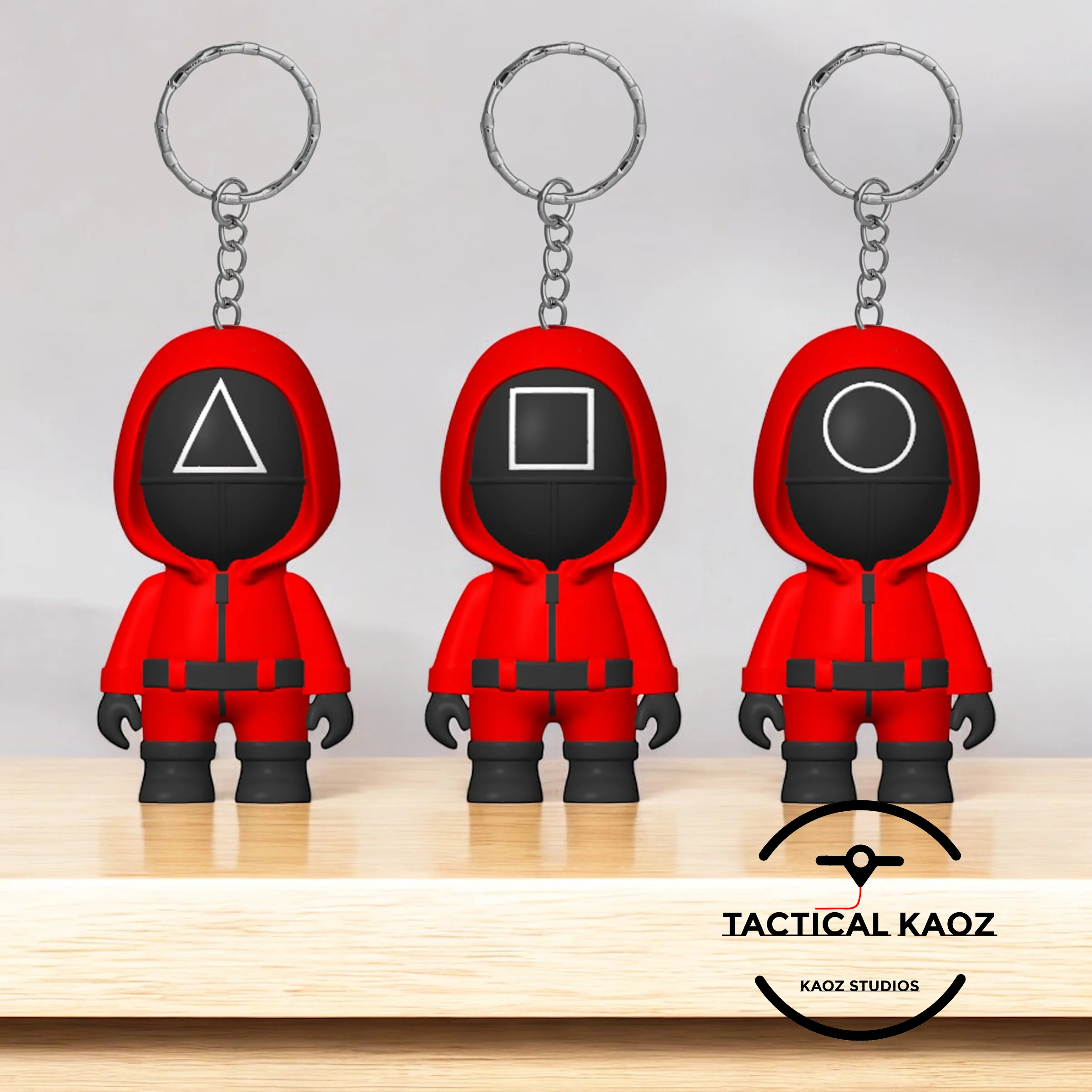 Squid Game Guards Keychain & Figurine Set 3d model