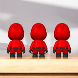 Squid Game Guards Keychain & Figurine Set 3d model