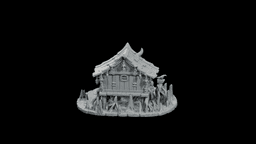 Swamp Witch Hut STL - Printable D&D Tabletop Terrain 3d model