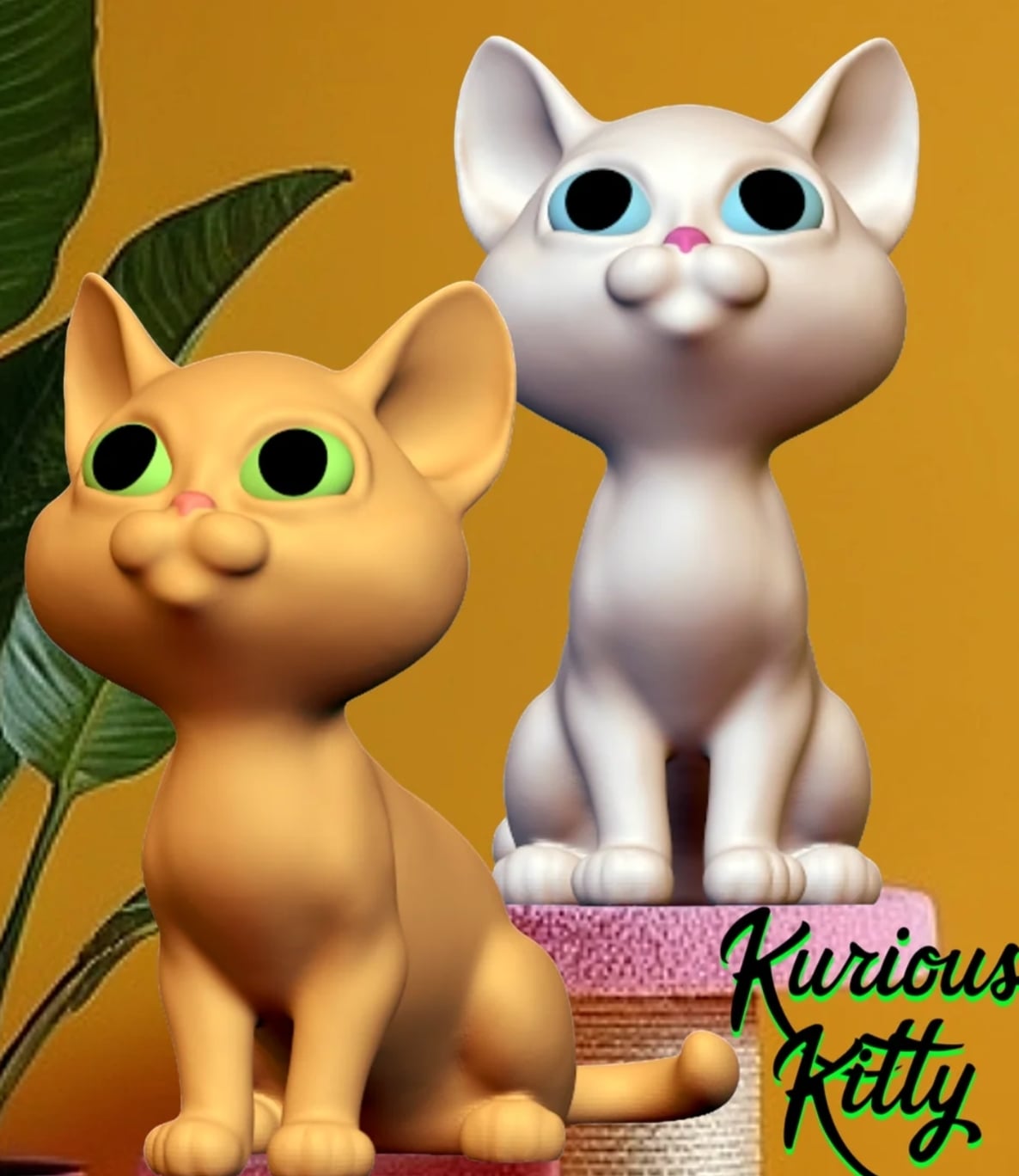 Curious Kitten Figurine 3d model