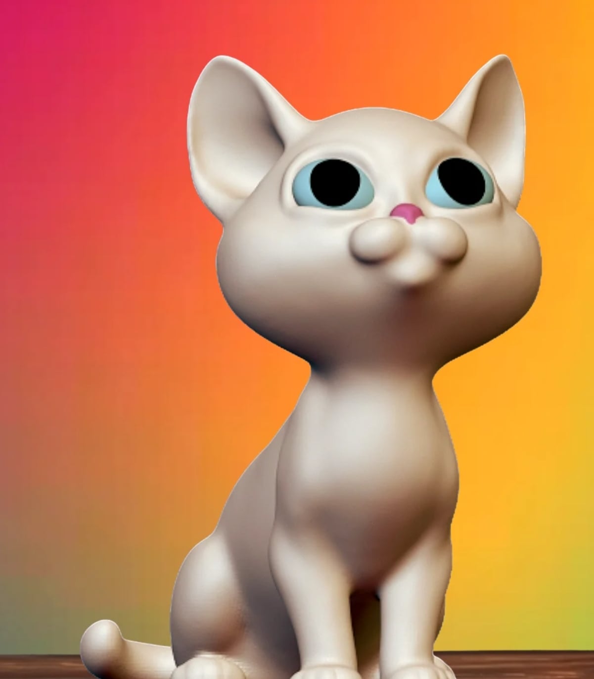 Curious Kitten Figurine 3d model