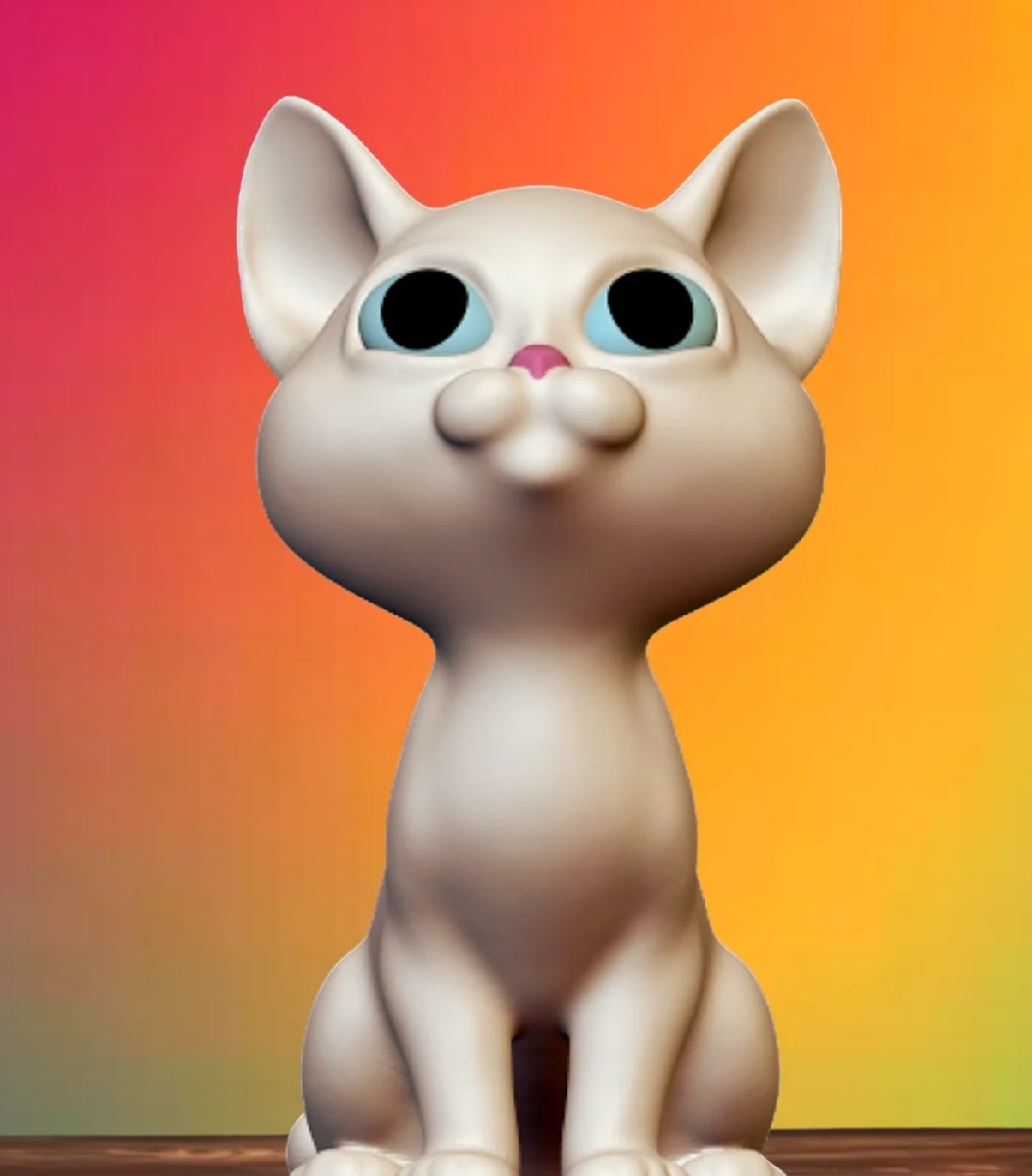 Curious Kitten Figurine 3d model