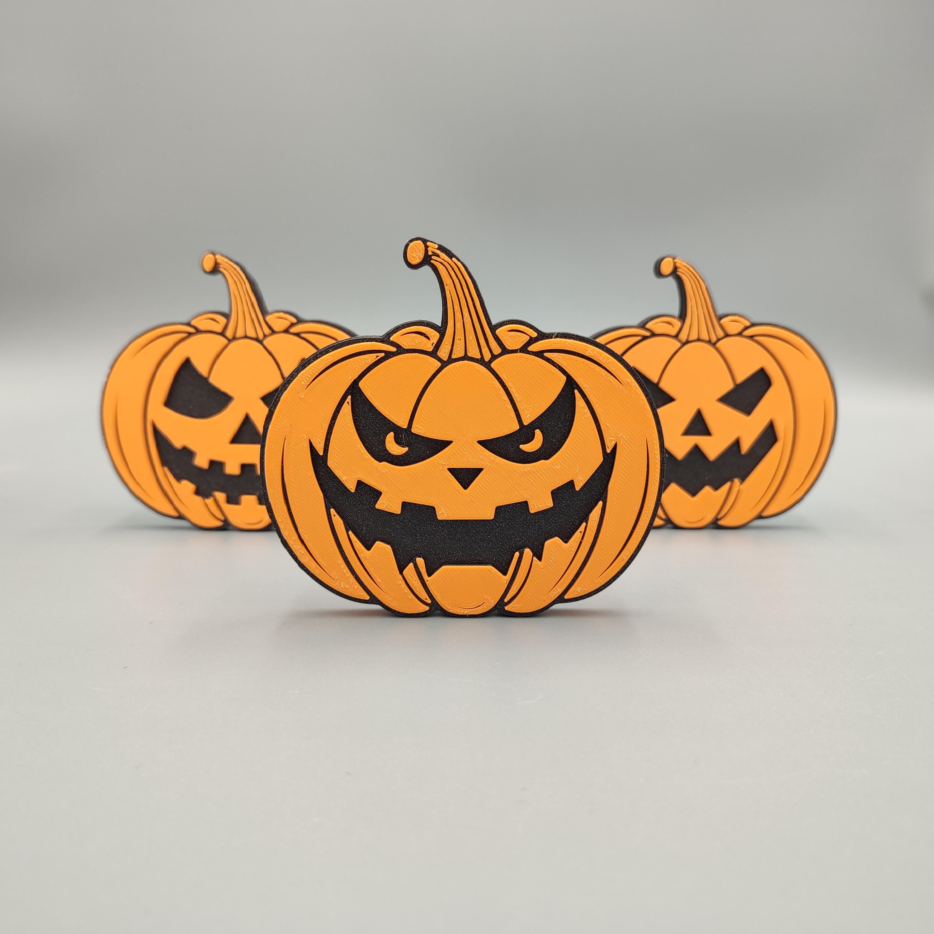 Magnetic Halloween Jack-o'-lantern Coasters 3d model