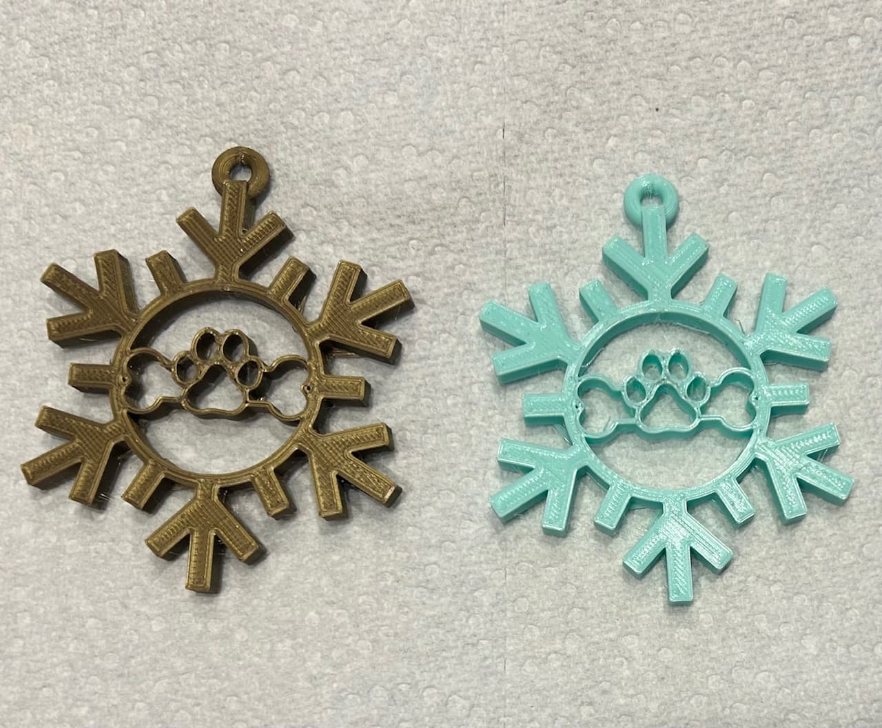 Dog Bone Snowflake Ornament 3d model