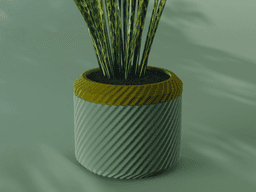 Nami Planter Pot, Wavy Diagonal | Small, Medium, Large | Self Watering and Drip Tray 3d model