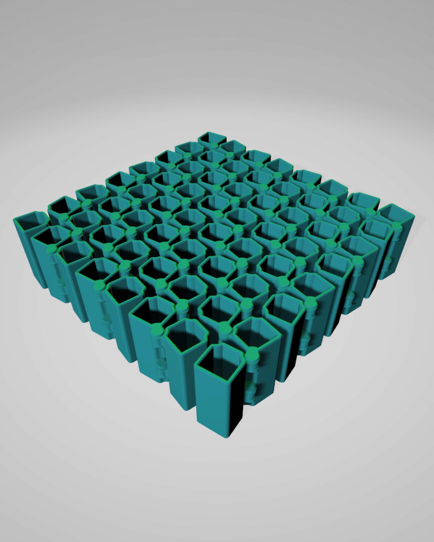 Auxetic Cubes // 18mm 8x8 Stacked 3d model