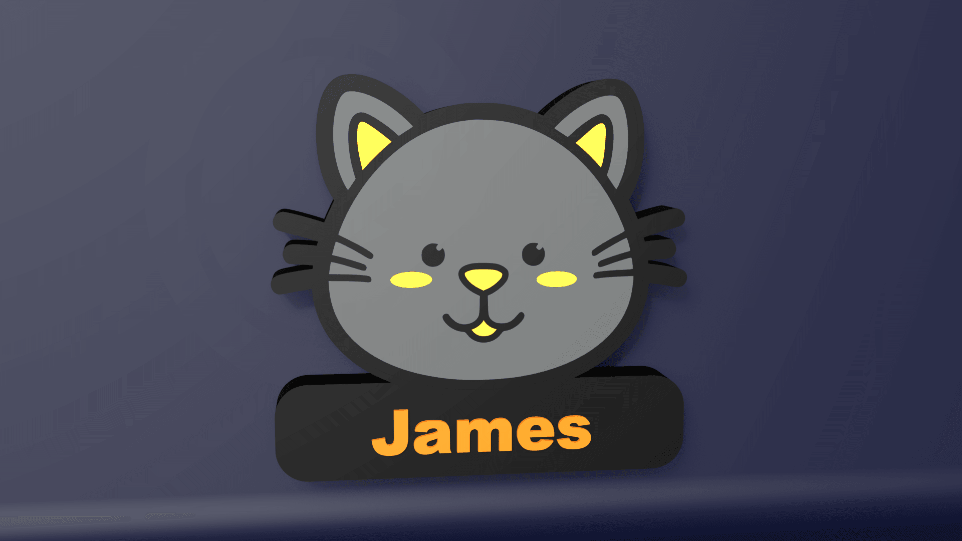Cute Cat - LED Strip compatible 3d model