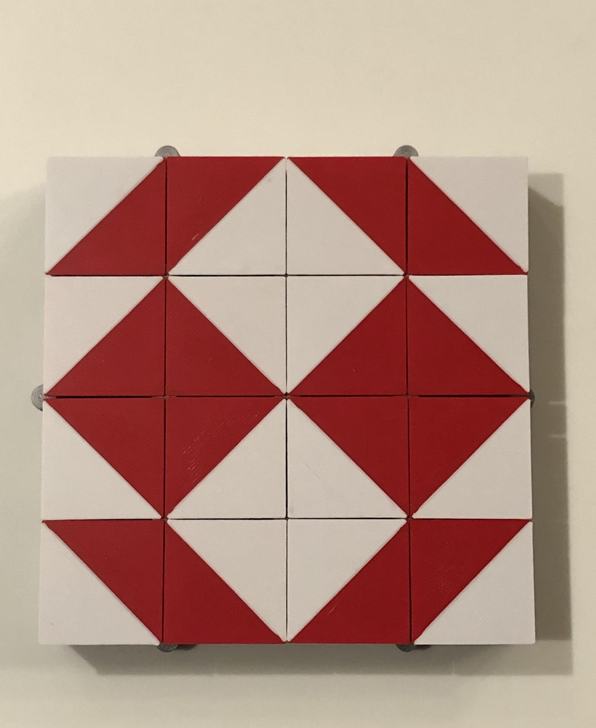 Auxetic Tile // 18mm Diagonal Split - Inverse Four Geese - 3d model