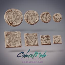 Stag Rune Base Pack (8pcs) - Round and Square Version 3d model
