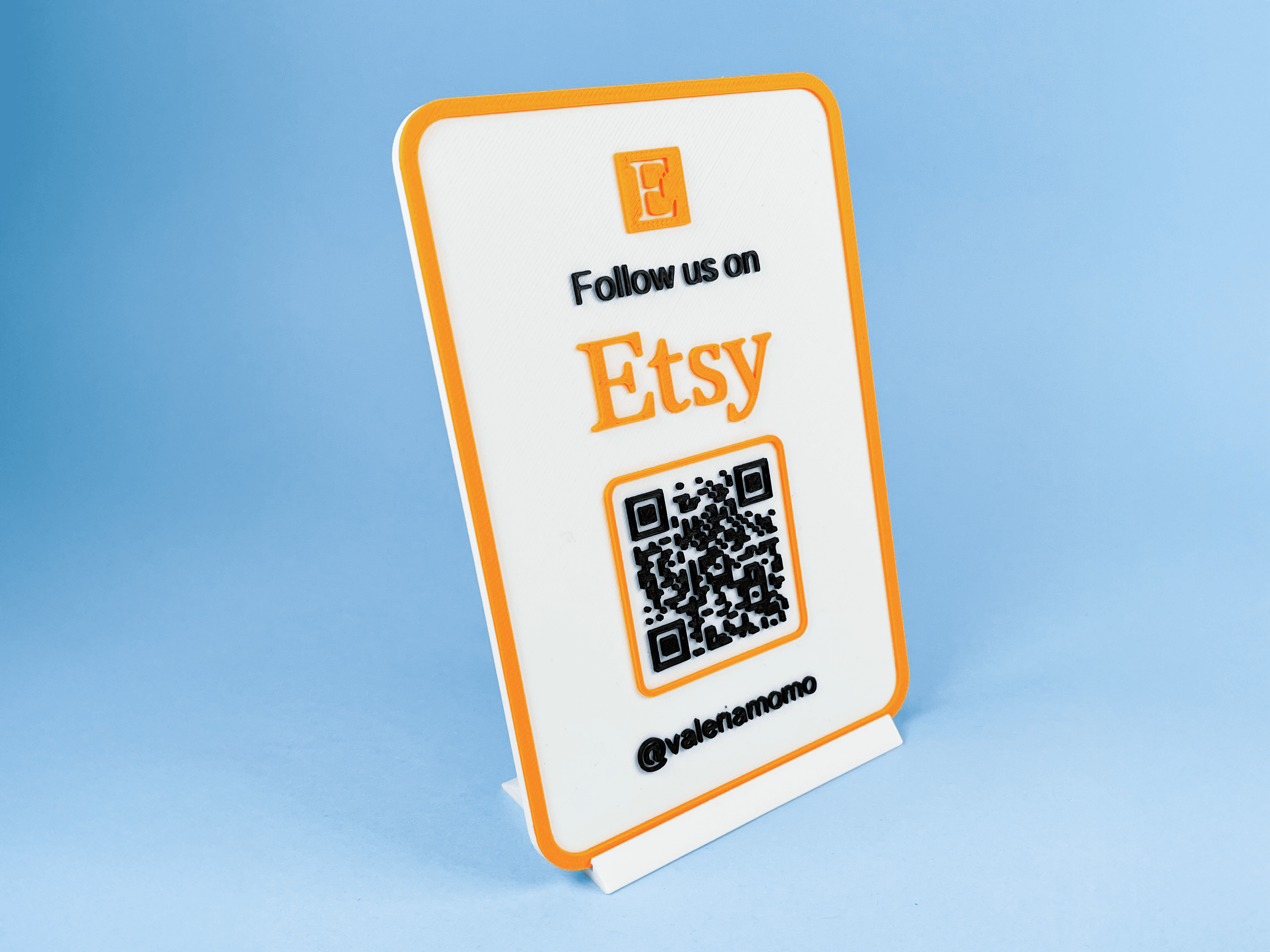 Etsy Signal Stand + QRcode CUSTOMIZE IT! Logo 3d model