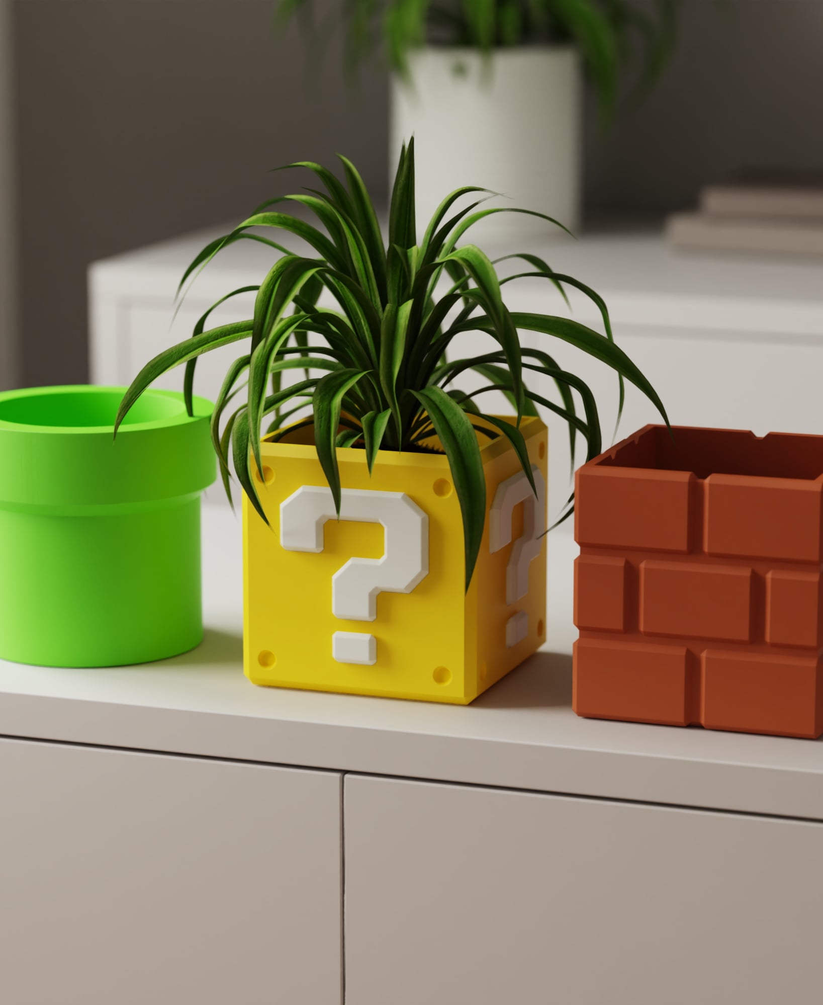 RETRO BLOCK Collection - Planter Set 3d model