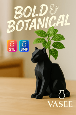 Puma Planter – Fierce Wild Cat Flower Pot 3d model
