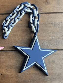 Dallas Cowboys Over-Sized Necklace Logo Blue Star 3d model