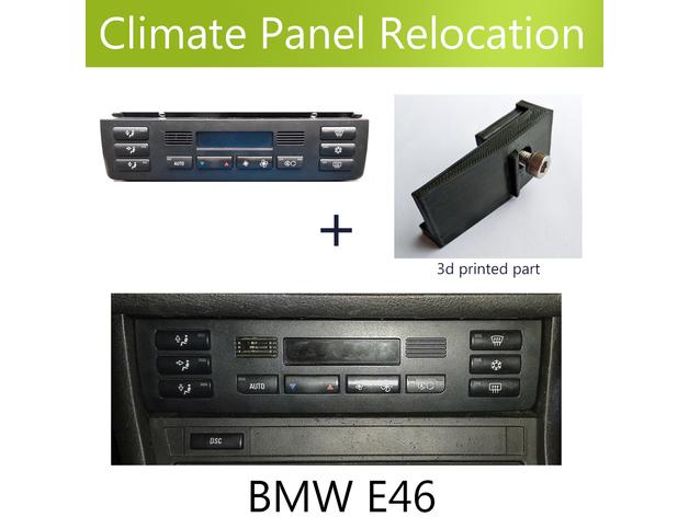 Double Din AC Relocation Bezel for BMW E46, cheap solution 3d model