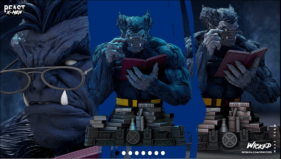WICKED MARVEL BEAST X-MEN BUST: TESTED AND READY FOR 3D PRINTING 3d model
