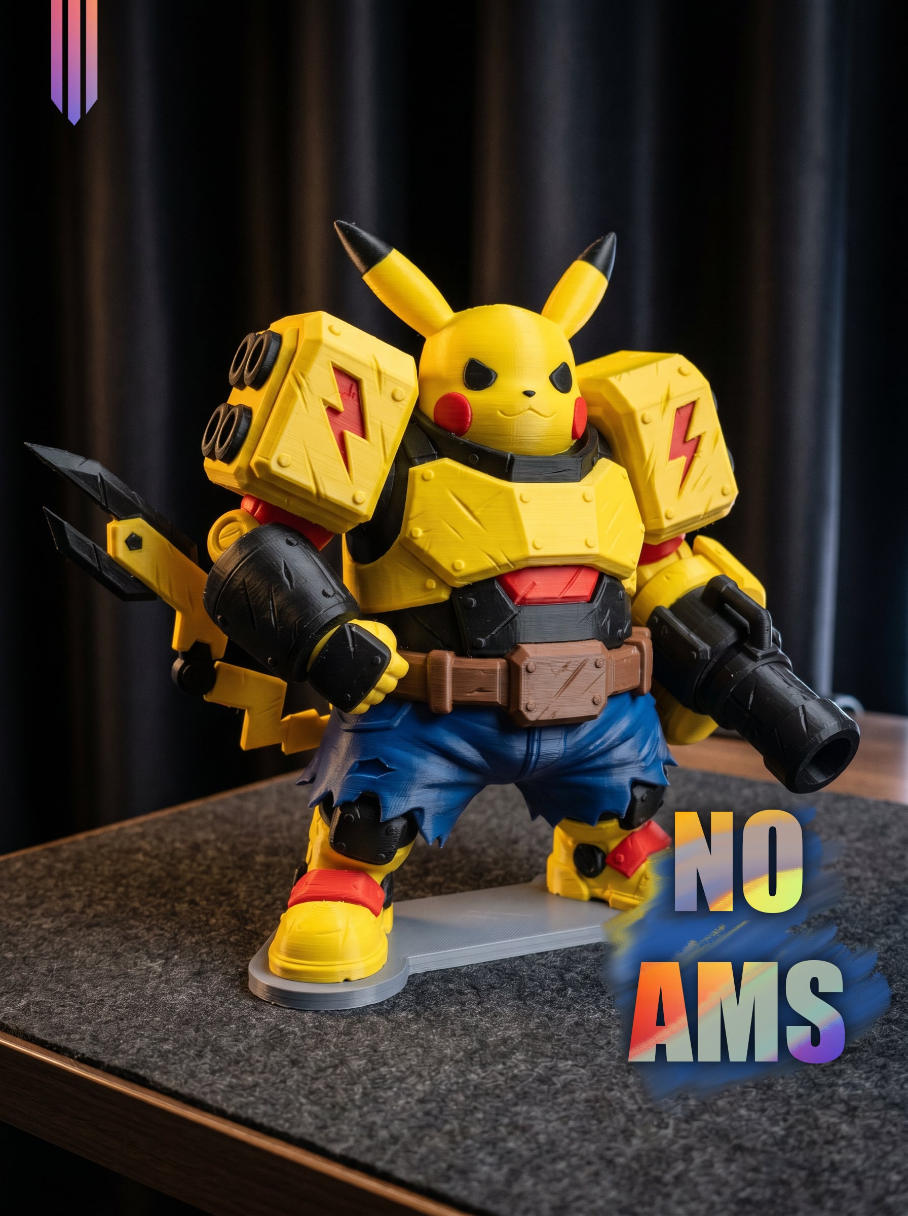 Armored Electric Mouse STL | Fan Art 3D Print | No AMS 3d model
