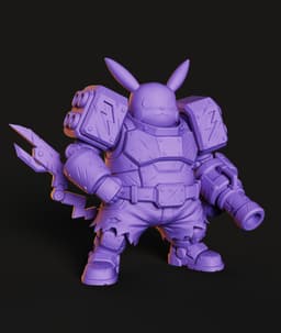 Armored Electric Mouse STL | Fan Art 3D Print | No AMS 3d model