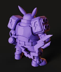 Armored Electric Mouse STL | Fan Art 3D Print | No AMS 3d model