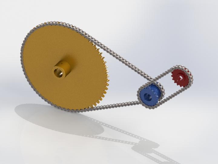 Mechanical power transmission by chain (transmisión mecánica de potencia por cadena) 3d model